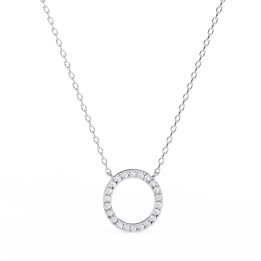 0.30 CTW Oval Open Halo Lab-Grown Diamond Necklace in 14K Gold & Platinum — product image 2