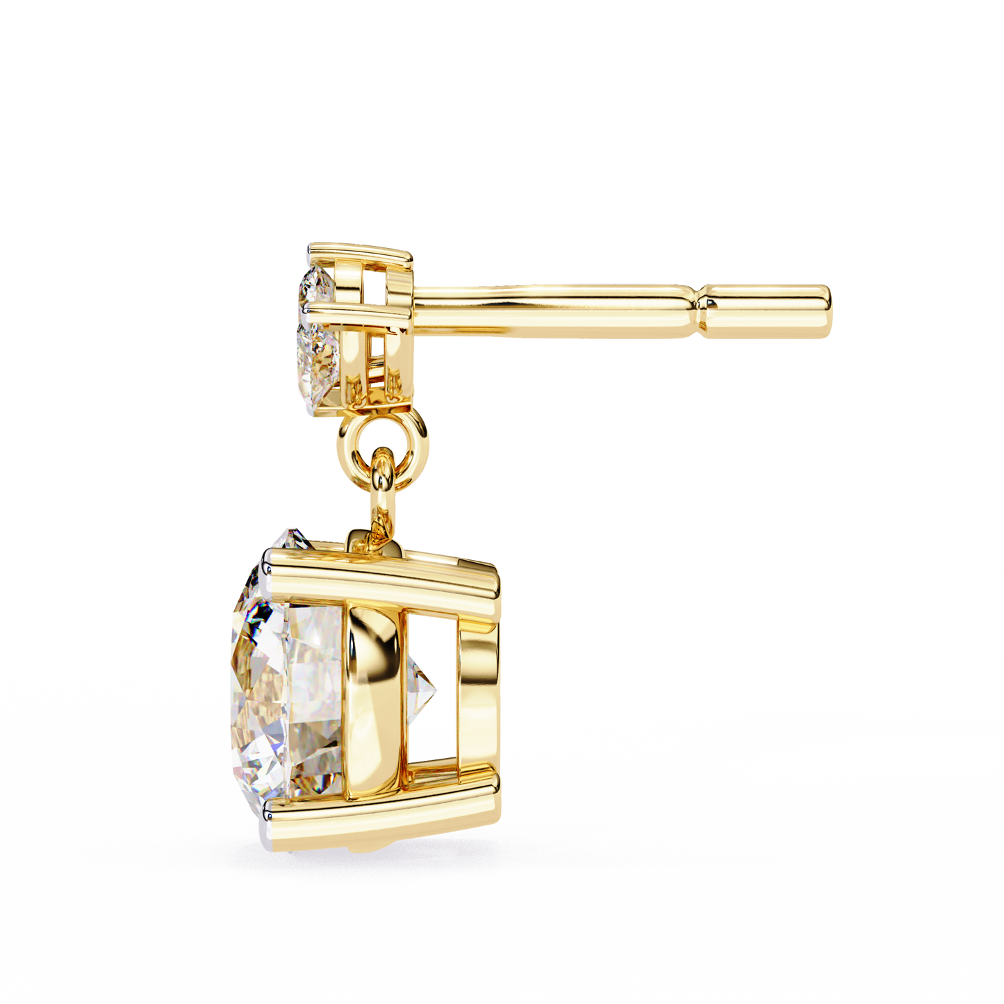 2.02 CTW Mixed-Cut Lab-Grown Diamond Floral Drop Earrings in 14K Gold