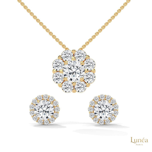 3.25 CT. Floral Cluster Diamond Earrings