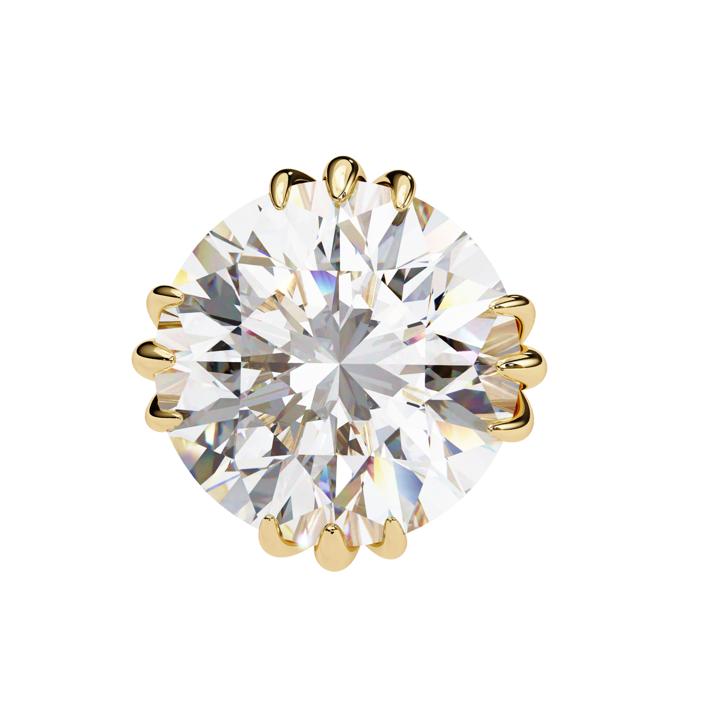 2.80 CTW Round Lab-Grown Diamond Sculpted Crown Stud Earrings in 14K Gold