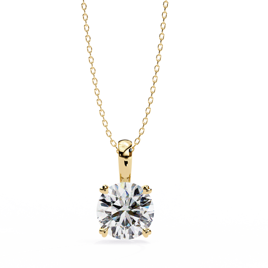 0.80 CT Round Lab-Grown Diamond Solitaire Pendant Necklace in 14K Gold & Platinum