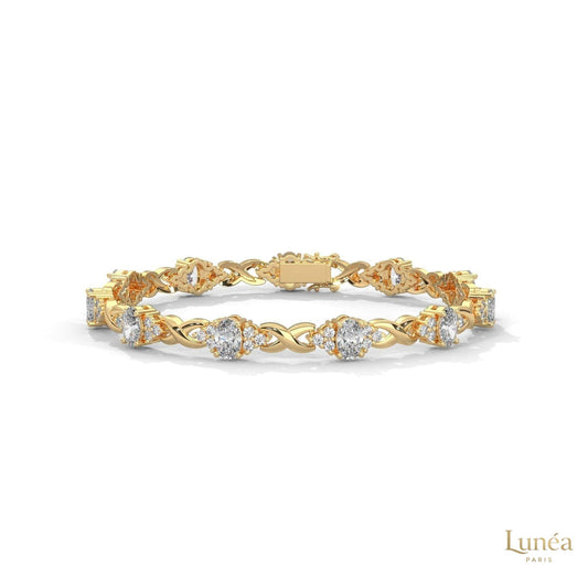 6.70 Ct. Lab Diamond Bracelet Twisted Link