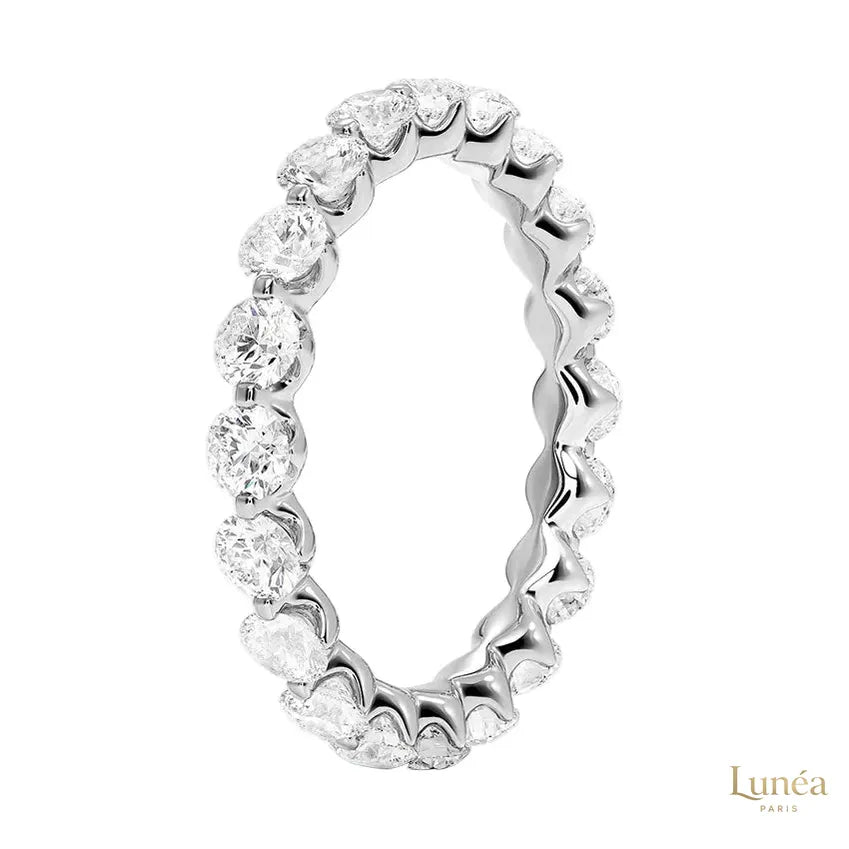 Floating Lab Diamond Eternity Band | Lab Grown | 14K Gold & Platinum