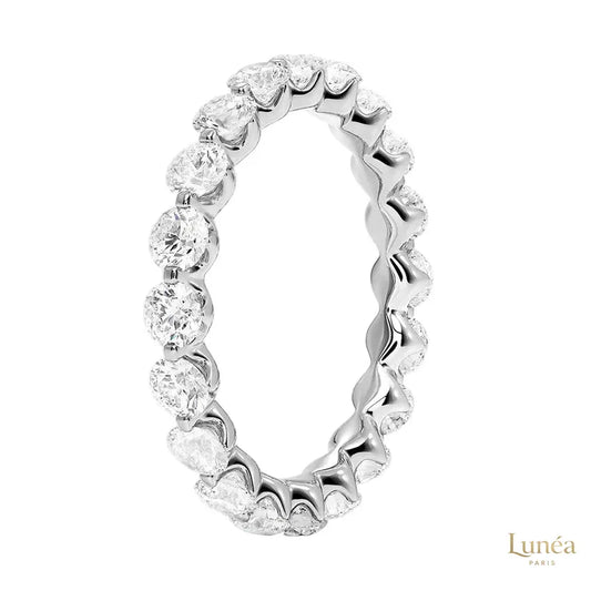 Floating Lab Diamond Eternity Band | Lab Grown | 14K Gold & Platinum