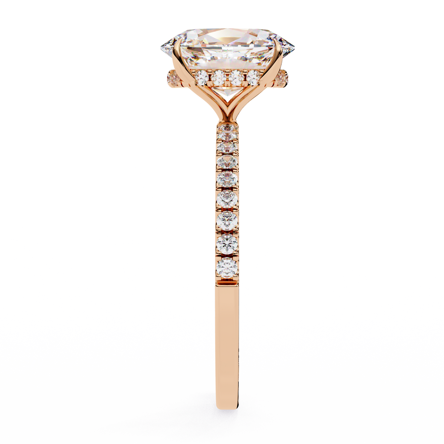 1.44 CTW Oval Lab-Grown Diamond Pavé Engagement Ring in 14K Gold