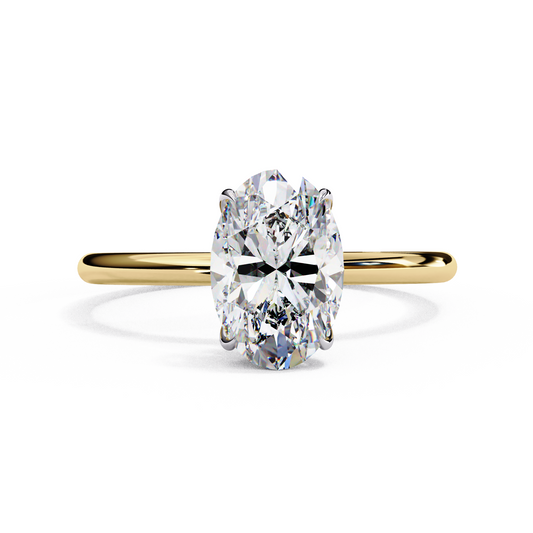 1.00 CT Oval-Cut Lab-Grown Diamond Solitaire Engagement Ring in 14K Gold