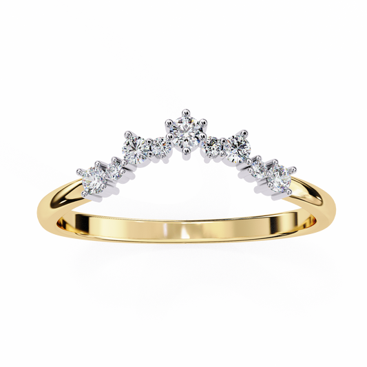 Curved Diamond Wedding Band