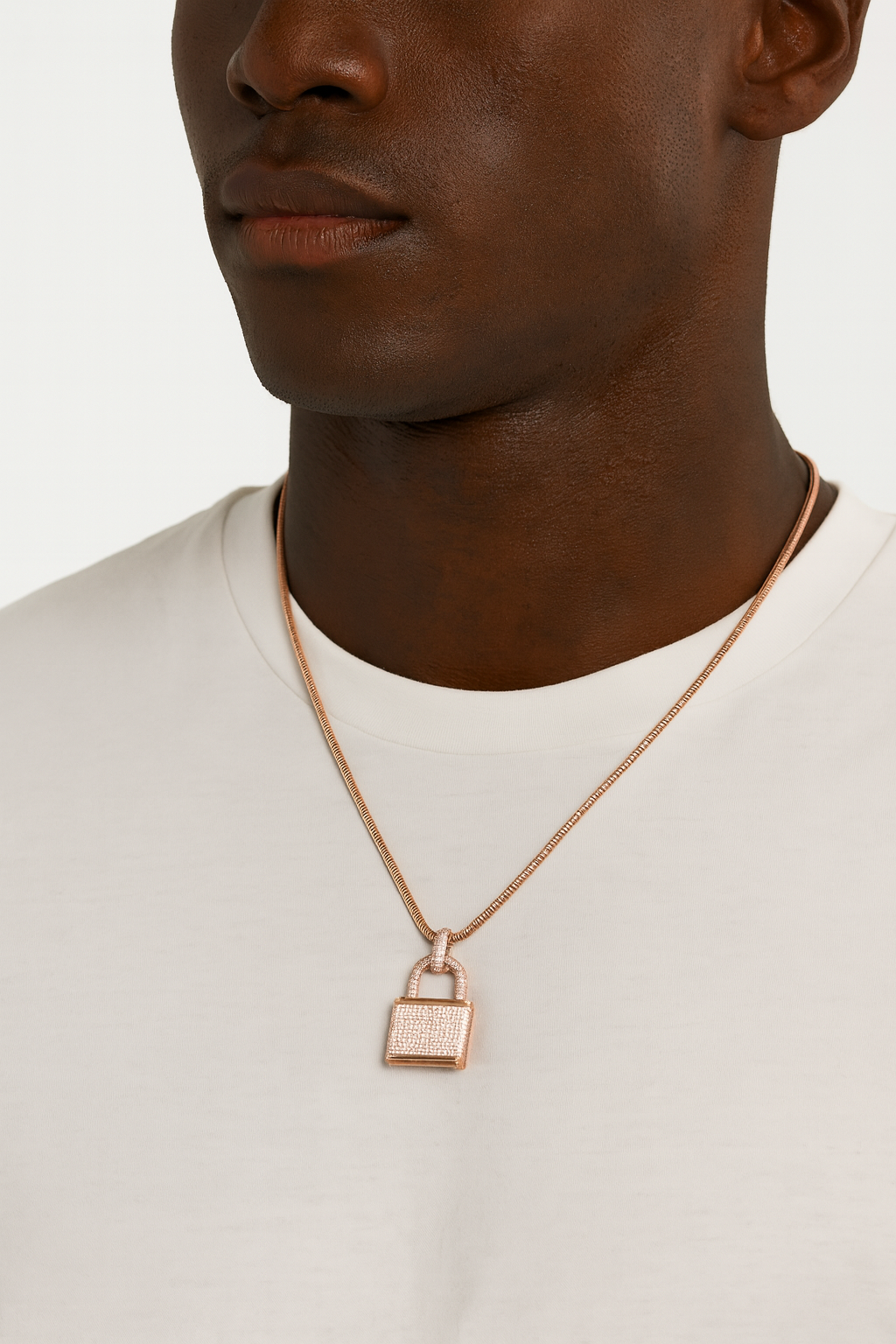 Diamond Lock Pendant Necklace