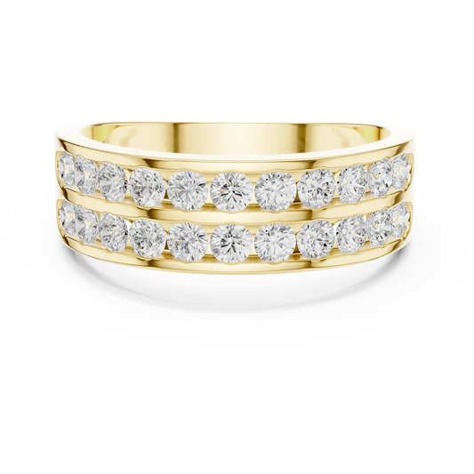 1.32 CTW Double-Row Round Lab-Grown Diamond Men’s Band in 14K Gold — product image 2
