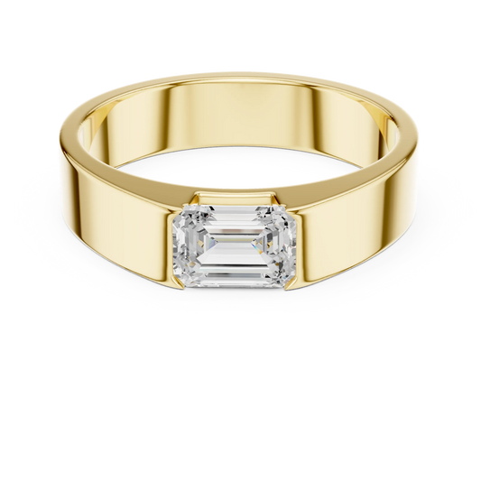 1.02 CT Emerald-Cut Lab-Grown Diamond Men’s Band in 14K Gold — product image 2