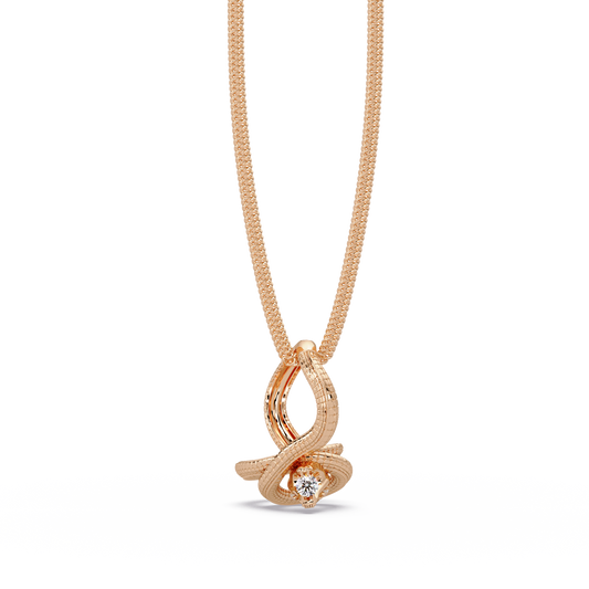 0.27 ct Lunéa Paris Ribbon Teardrop Diamond Pendant Necklace