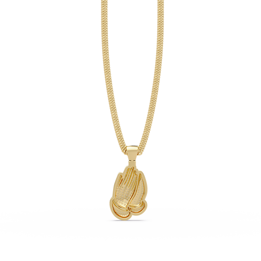 0.35 ct Praying Hands Diamond Pendant Necklace | 14K Gold |
