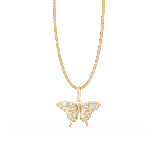 Butterfly Diamond Pendant Necklace