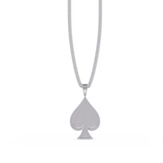 0.92 ct Ace Spade Diamond Pendant Necklace | 14K Gold |