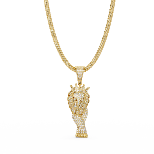 1.12 ct Crowned Pharaoh Diamond Pendant Necklace | 14K Gold |