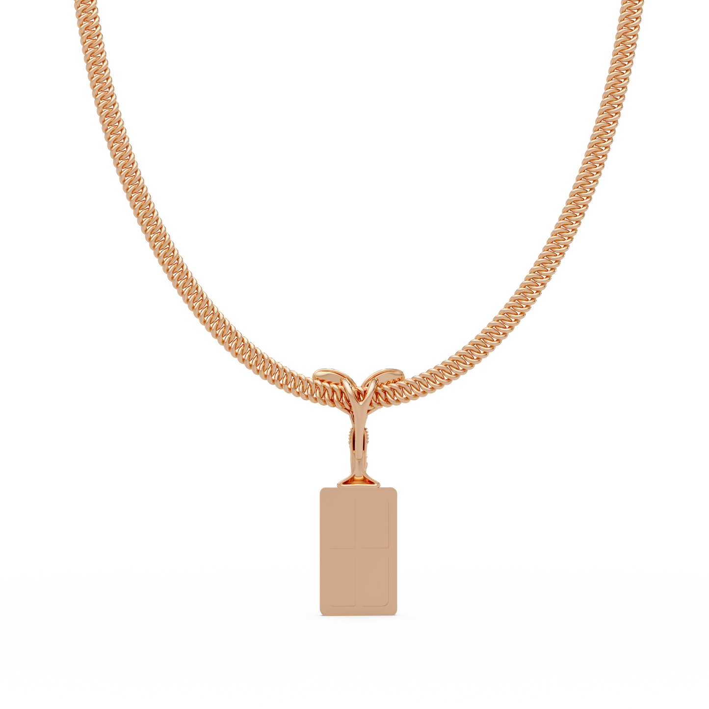 0.78 ct Custom Initial Tag Diamond Pendant Necklace | 14K Gold |