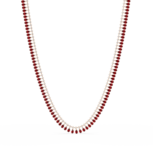 19.4 CTW Pear & Round Colorstone Tennis Necklace – image 2