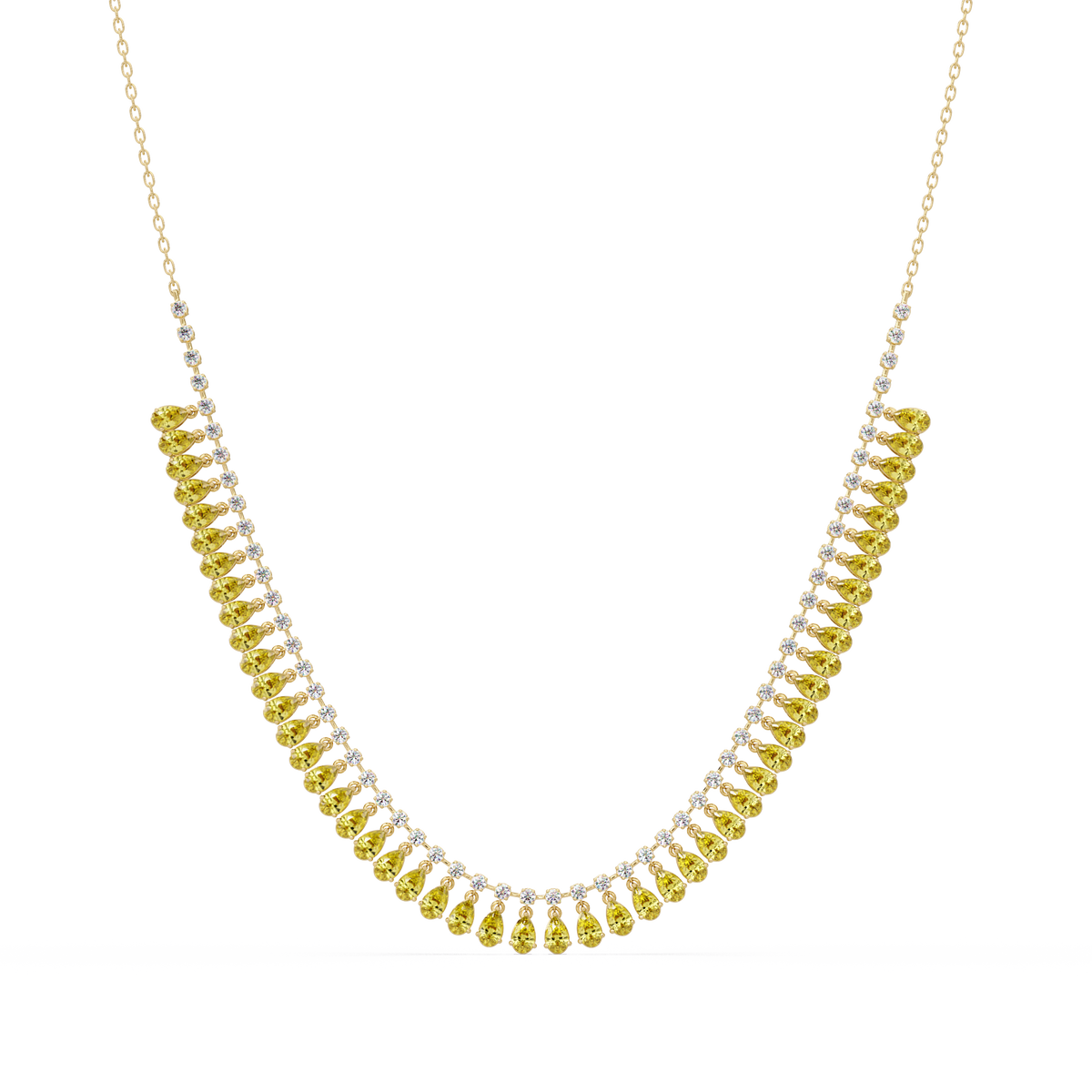 10.1 CTW Pear & Round Colorstone Necklace – CAD image 27