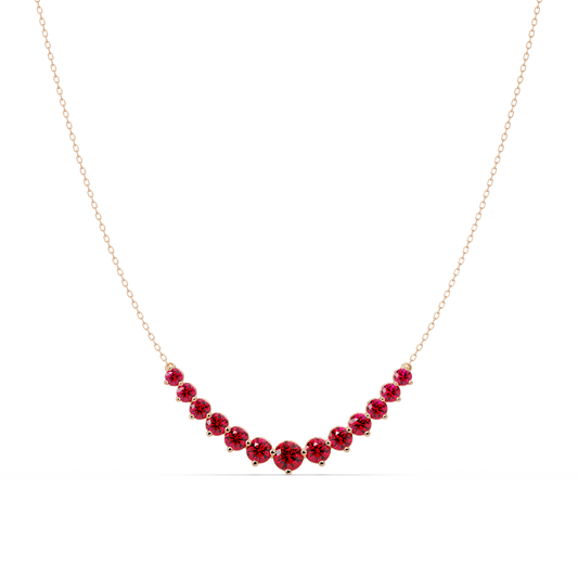 5.6 CTW Graduated Round Colorstone Necklace – CAD image 1