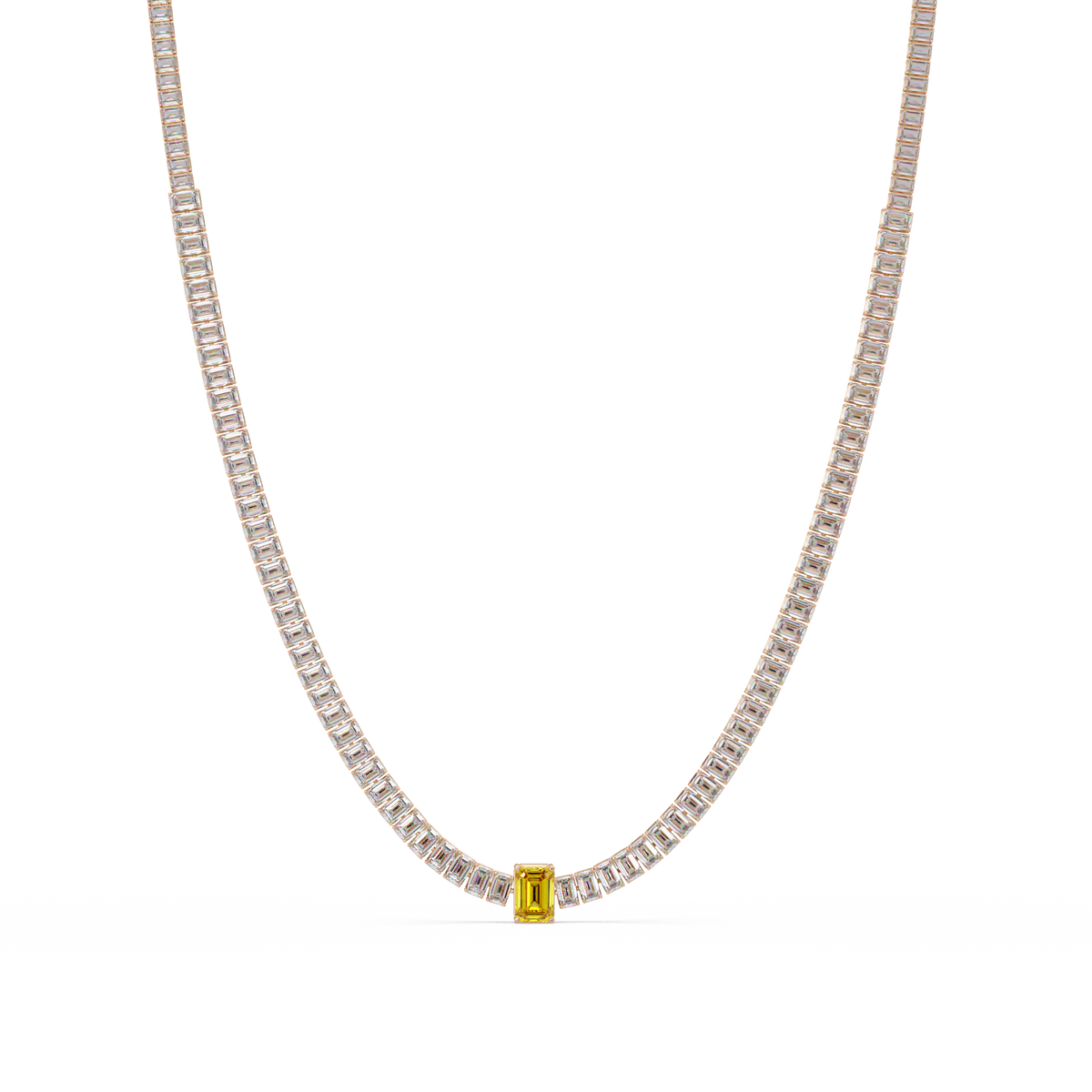 24.0 CTW Emerald-Cut Colorstone Necklace – CAD image 27