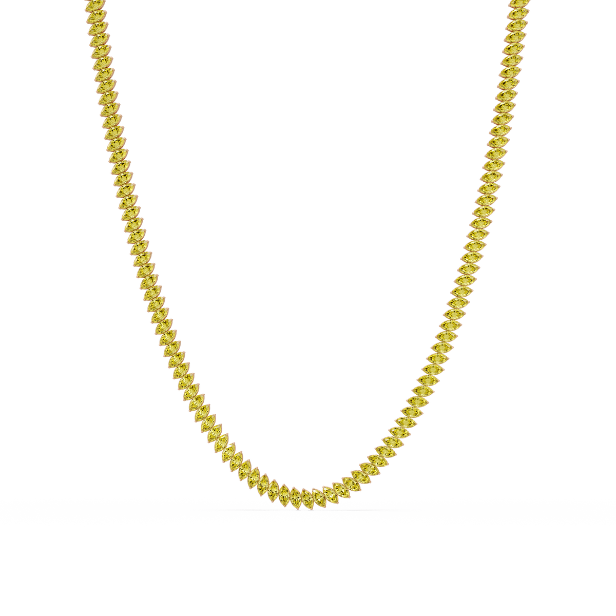 16.0 CTW Marquise-Cut Colorstone Tennis Necklace