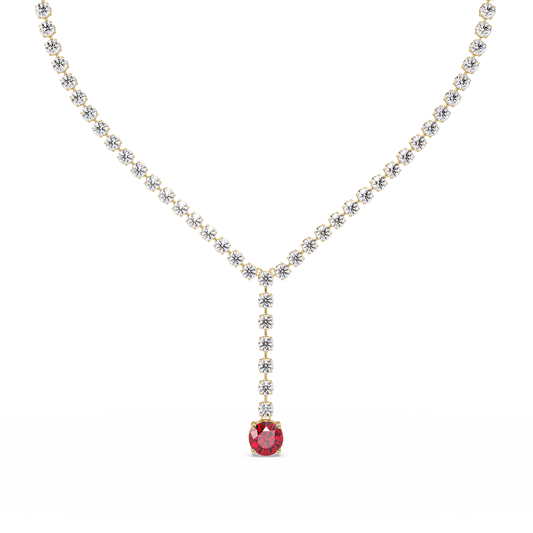 23.7 CTW Graduated Round Colorstone Tennis Necklace