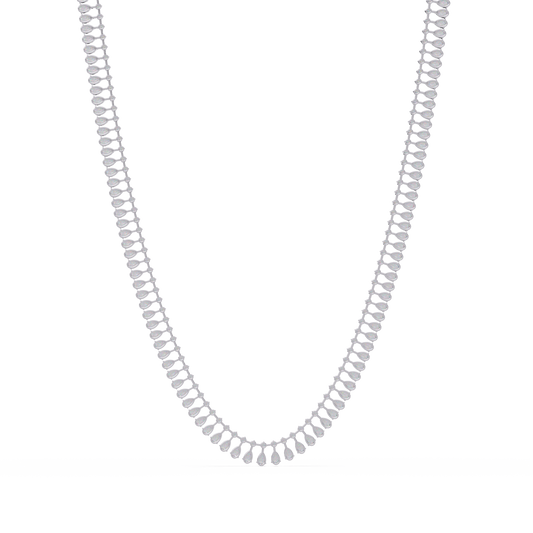 19.44 Carat Pear And Round Diamond Tennis Necklace In 14K Gold Lab Grown