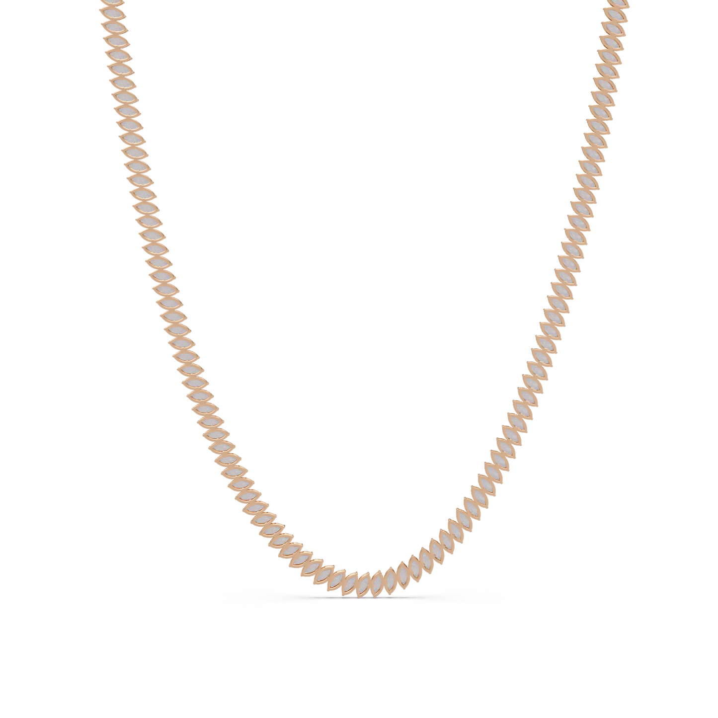 15.98 Ct Marquise Diamond Tennis Necklace 14K Gold Lab Grown