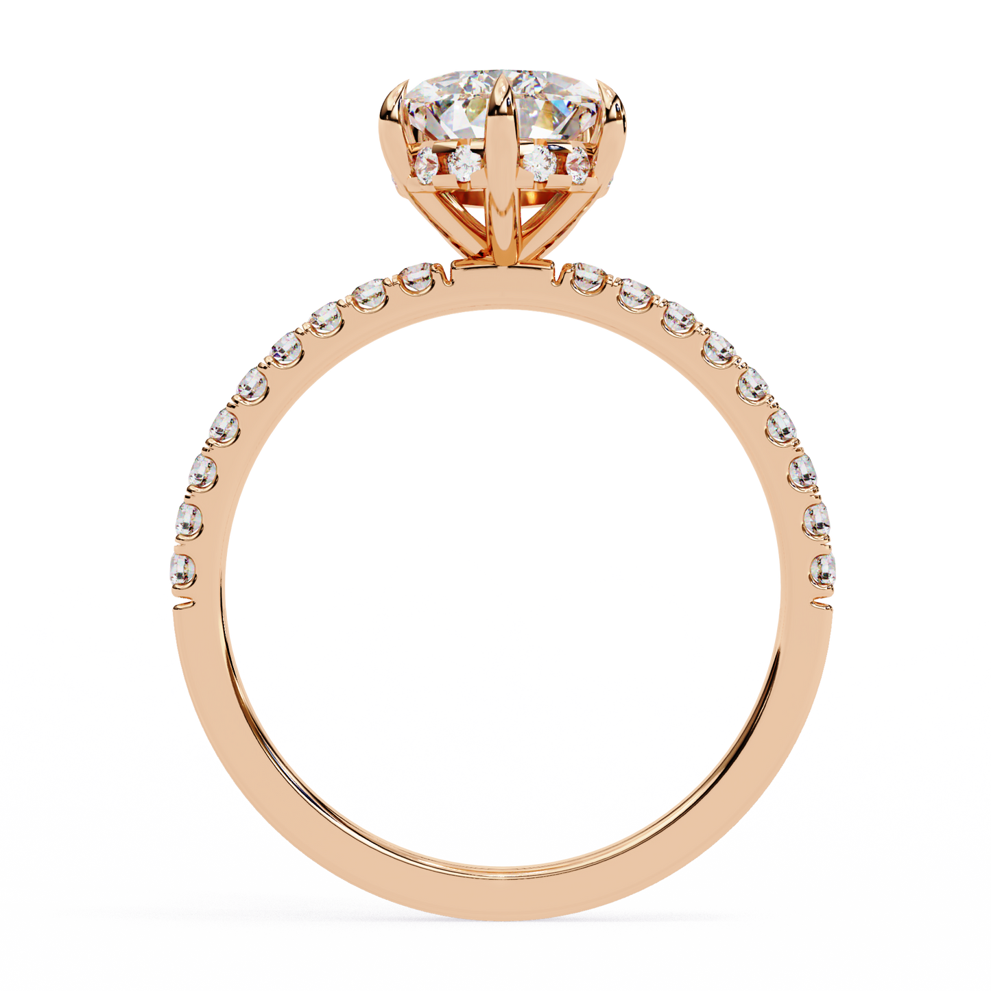 2.09 CTW Pear Lab-Grown Diamond Hidden Halo Pavé Engagement Ring in 14K Gold