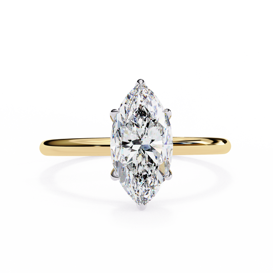 1.00 CT Marquise-Cut Lab-Grown Diamond Solitaire Engagement Ring in 14K Gold