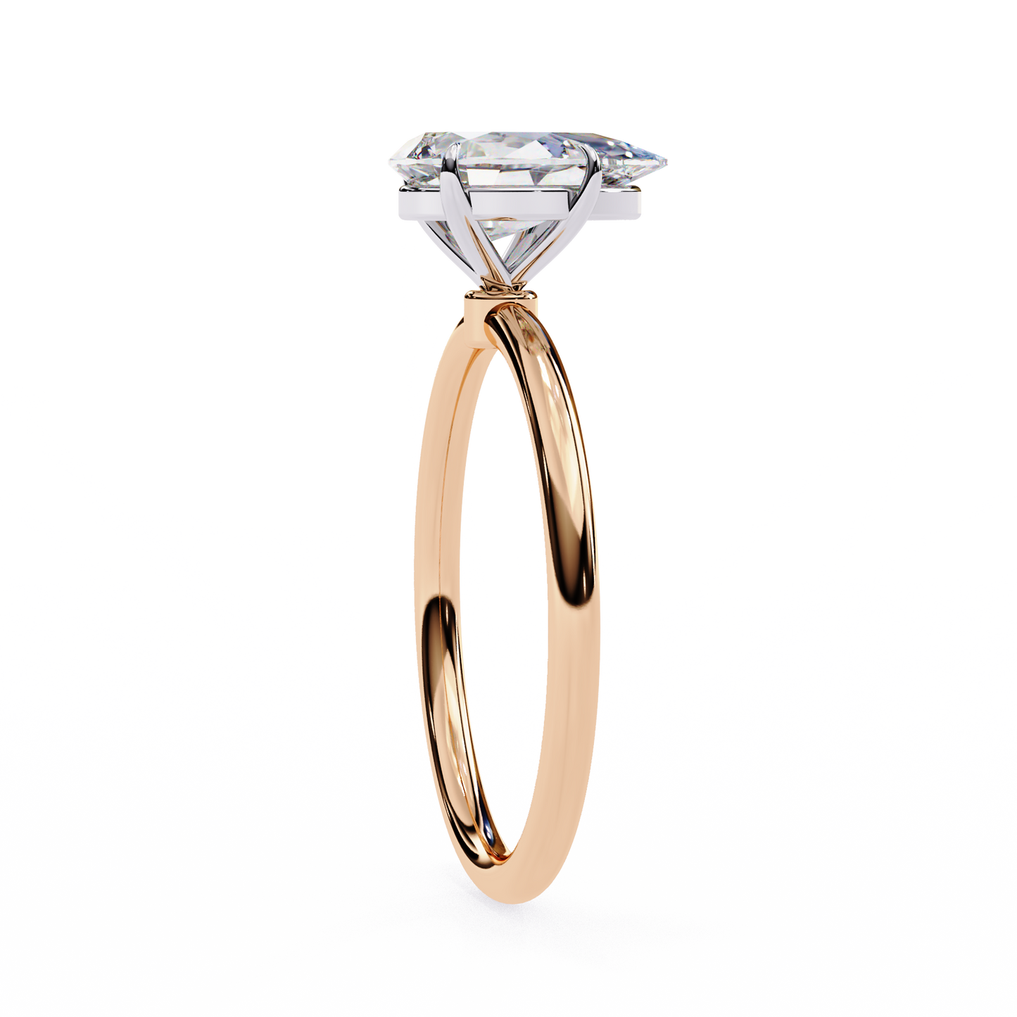 1.00 CT Pear-Cut Lab-Grown Diamond Solitaire Engagement Ring in 14K Gold