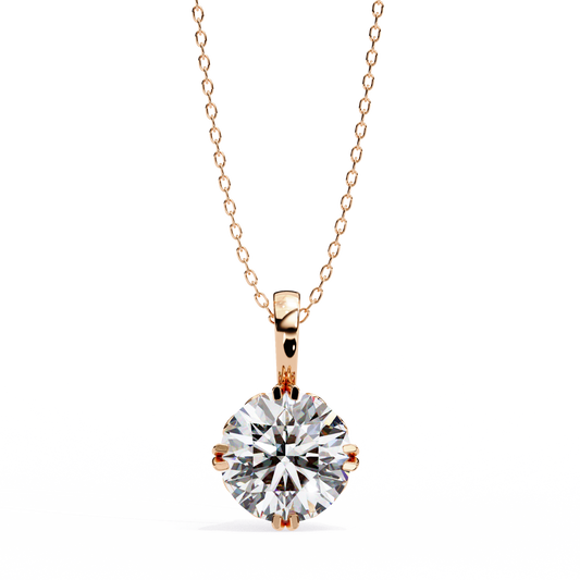 1.80 CT Round Lab-Grown Diamond Vintage Filigree Pendant Necklace in 14K Gold & Platinum