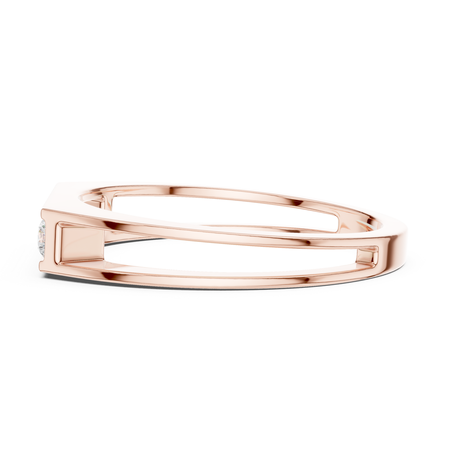 0.50 CTW Five-Stone Channel-Set Lab-Grown Diamond Men’s Band in 14K Gold