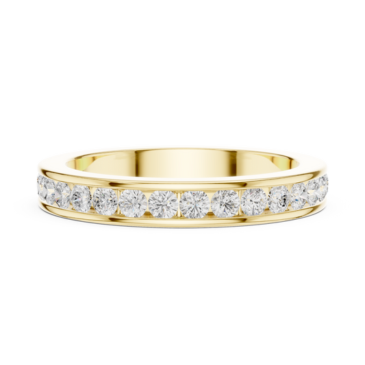 1.08 CTW Round Lab-Grown Diamond Channel-Set Men’s Band in 14K Gold