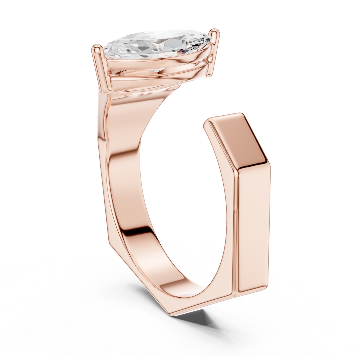 1.00 CT Marquise-Cut Lab-Grown Diamond Open Men’s Ring in 14K Gold