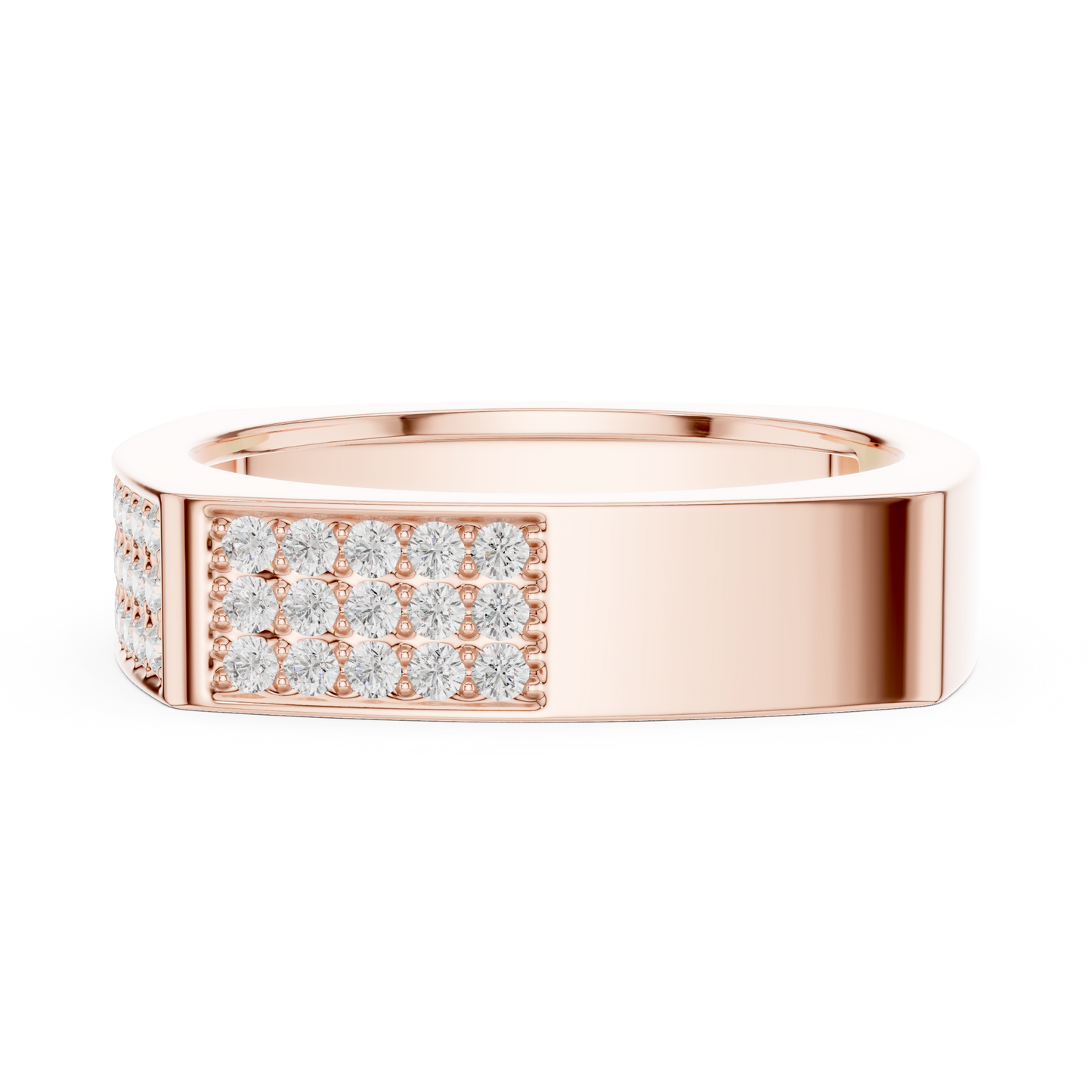 0.53 CTW Multi-Row Pavé Lab-Grown Diamond Men’s Ring in 14K Gold