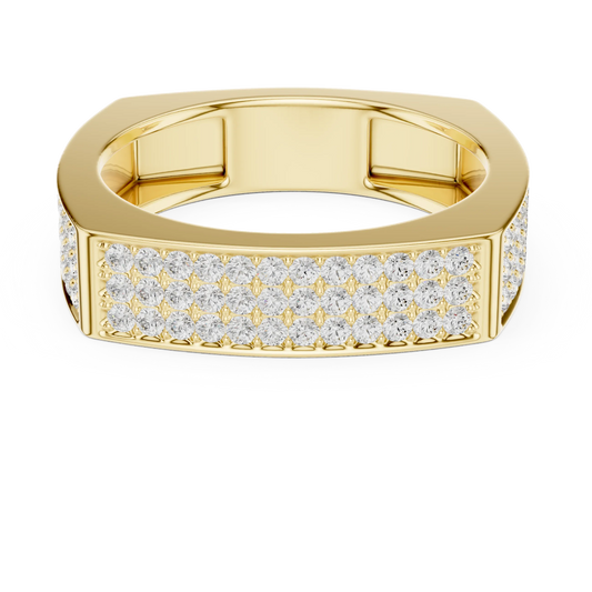 0.53 CTW Multi-Row Pavé Lab-Grown Diamond Men’s Ring in 14K Gold — product image 2