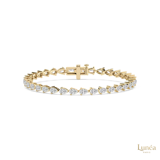 15 CT. Pear Lab Diamond Tennis Bracelet | Lab Grown | 14K Gold & Platinum