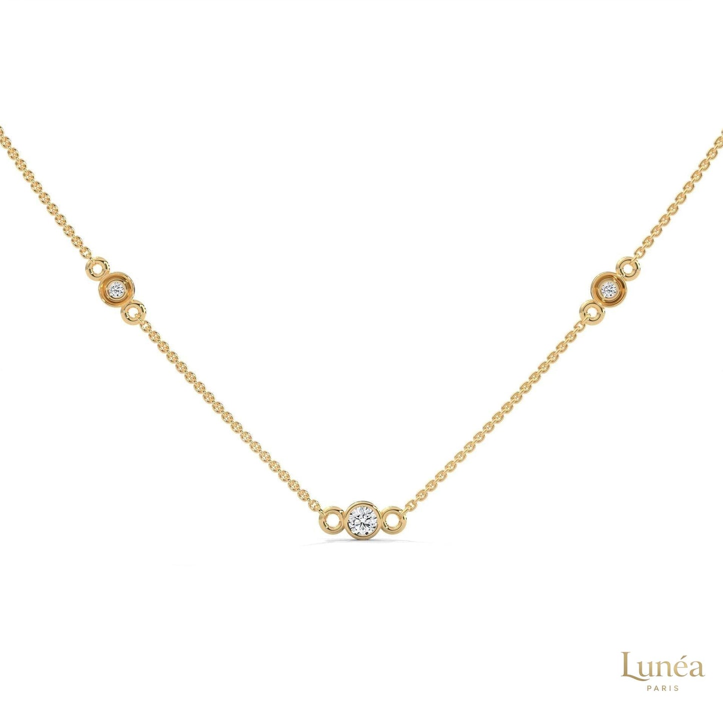 0.10 CT. Bezel Diamond Station Pendant