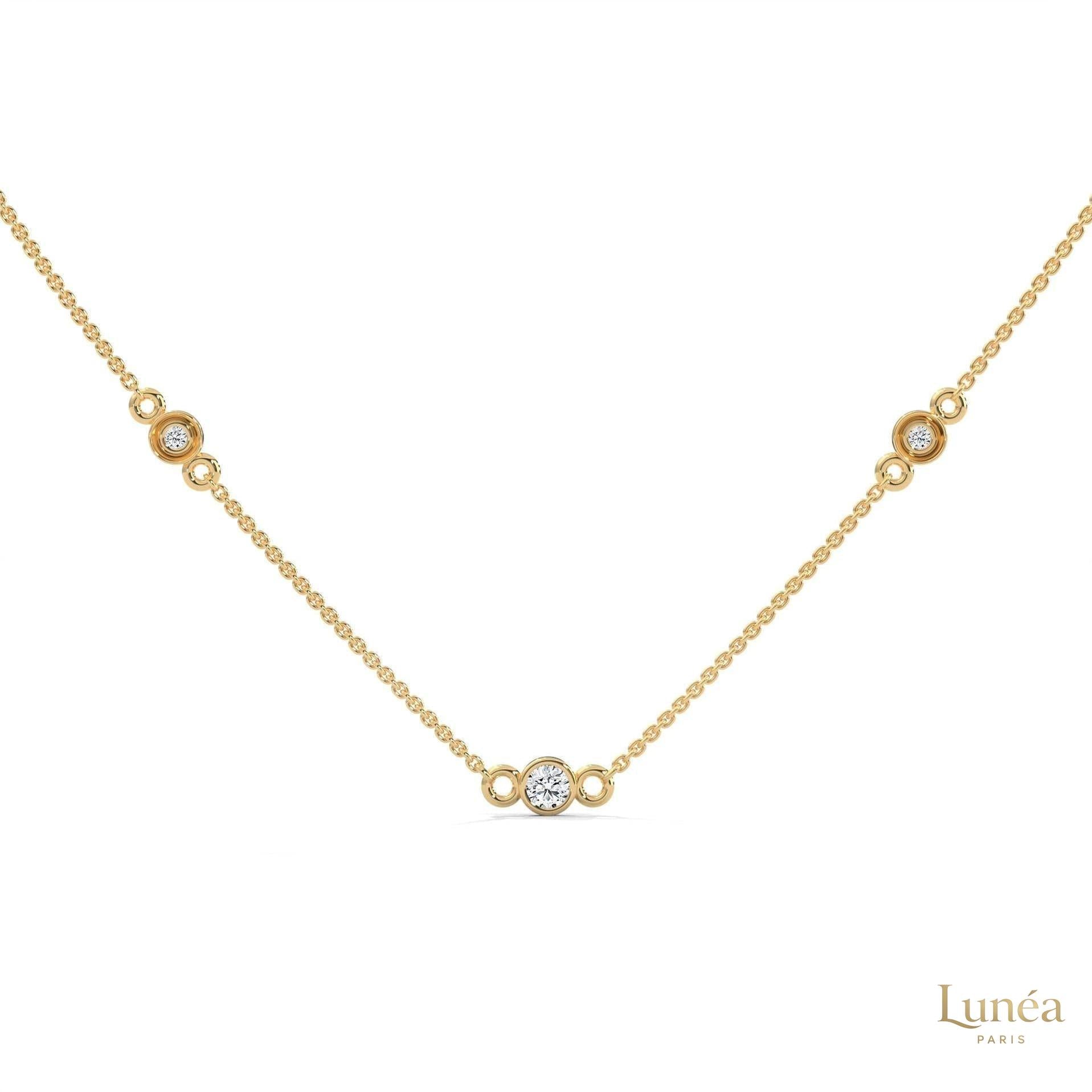 0.10 CT. Bezel Diamond Station Pendant