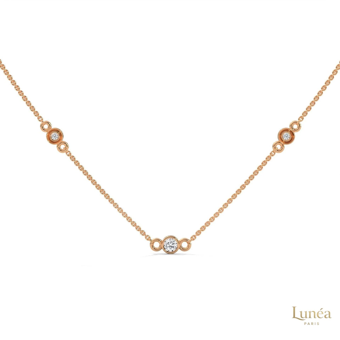 0.10 CT. Bezel Diamond Station Pendant