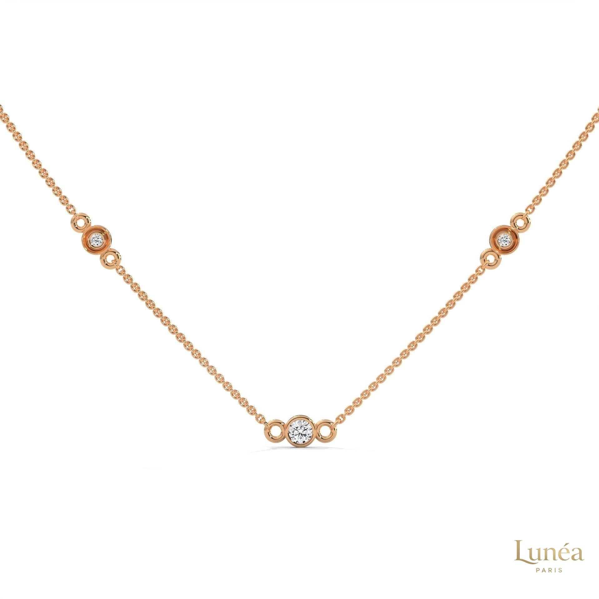 0.10 CT. Bezel Diamond Station Pendant