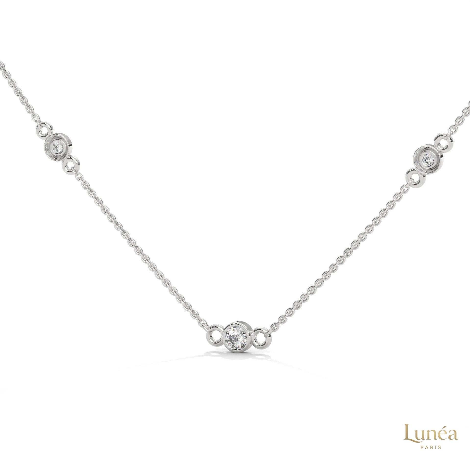 0.10 CT. Bezel Diamond Station Pendant