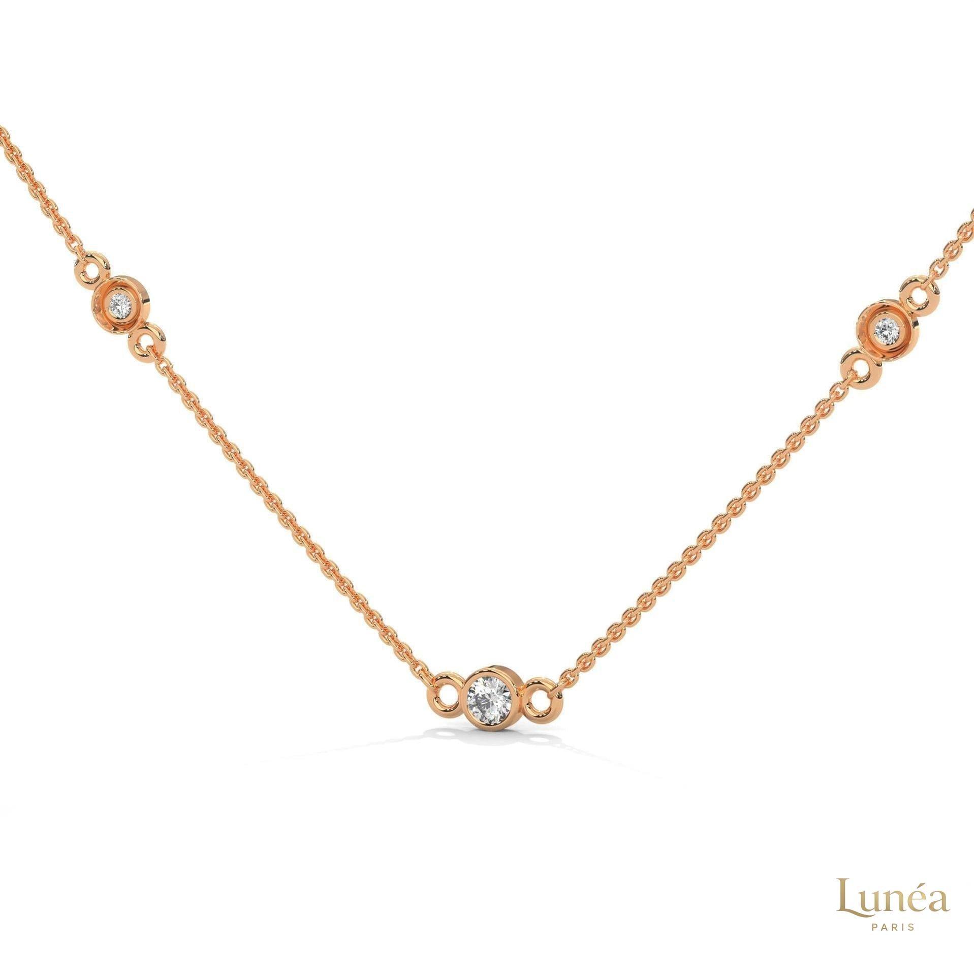 0.10 CT. Bezel Diamond Station Pendant