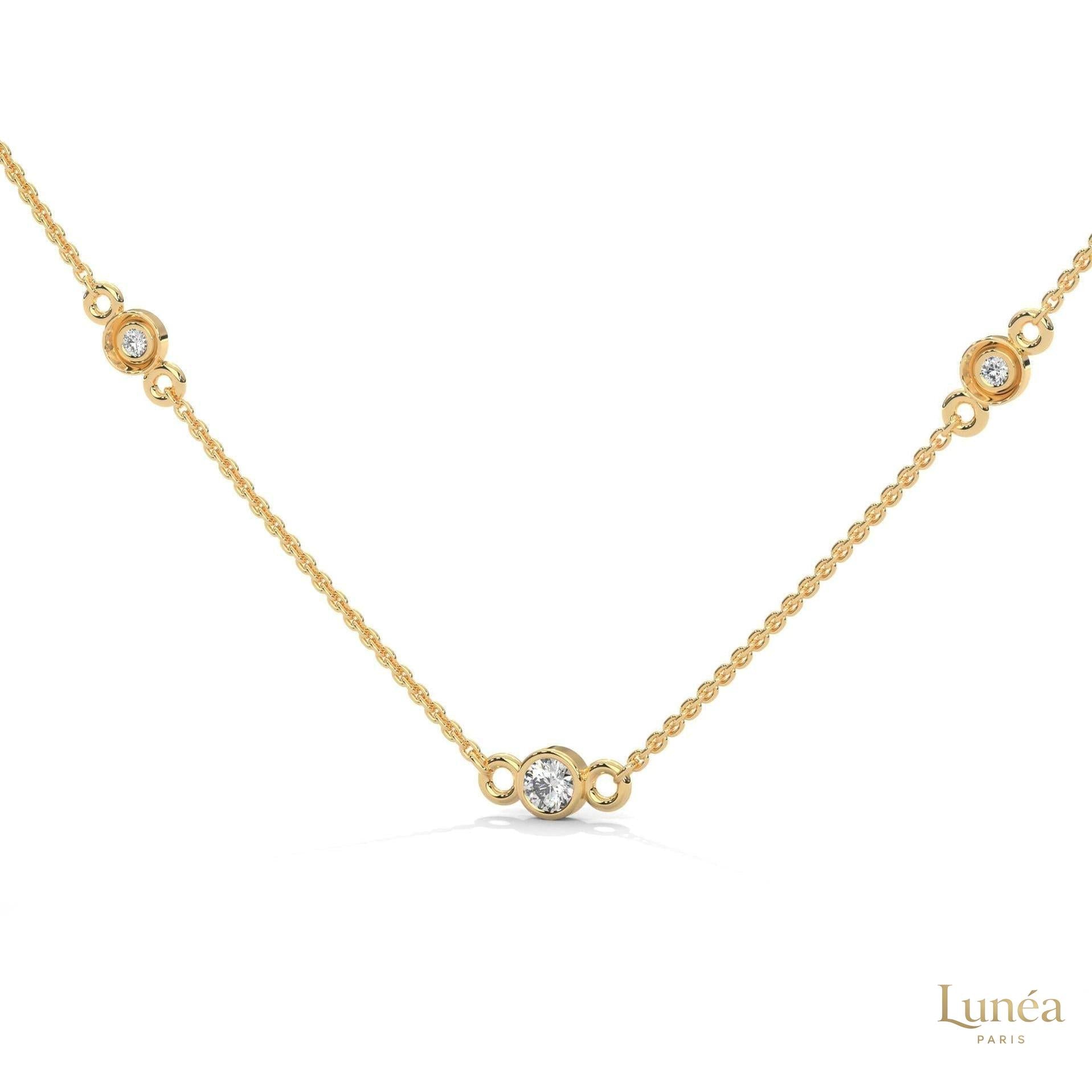 0.10 CT. Bezel Diamond Station Pendant