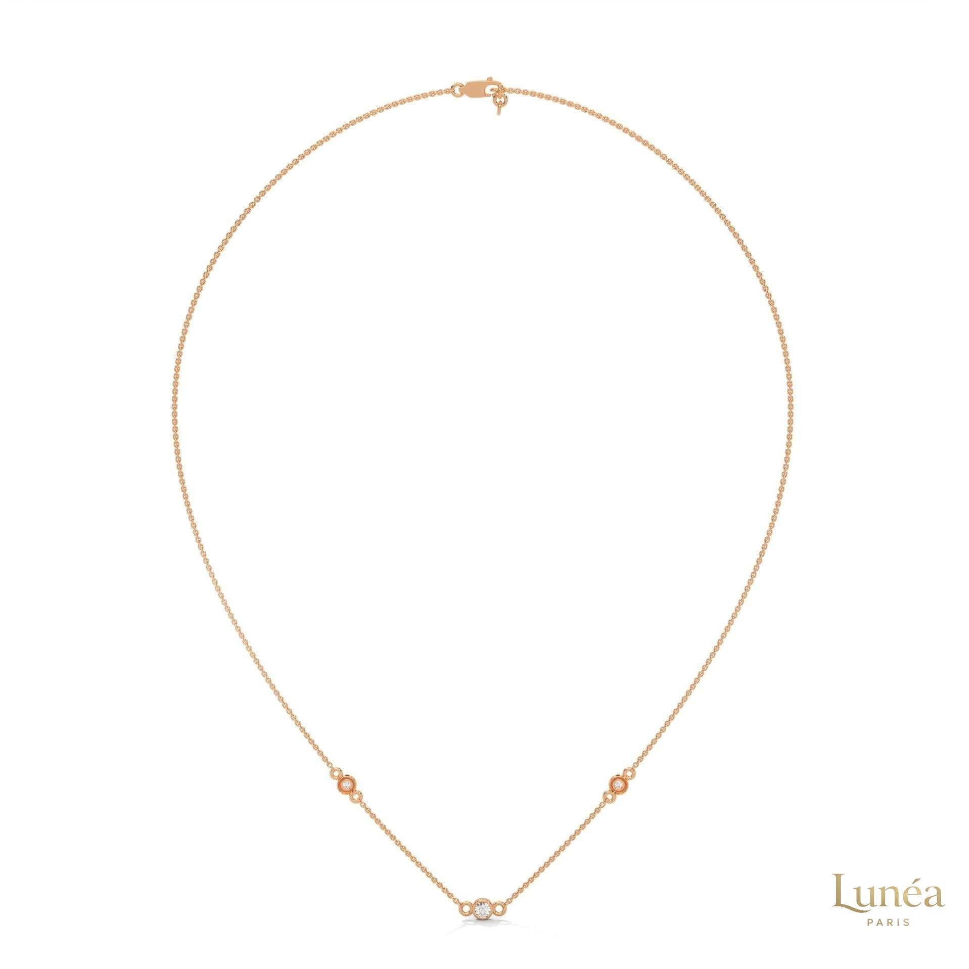 0.10 CT. Bezel Diamond Station Pendant