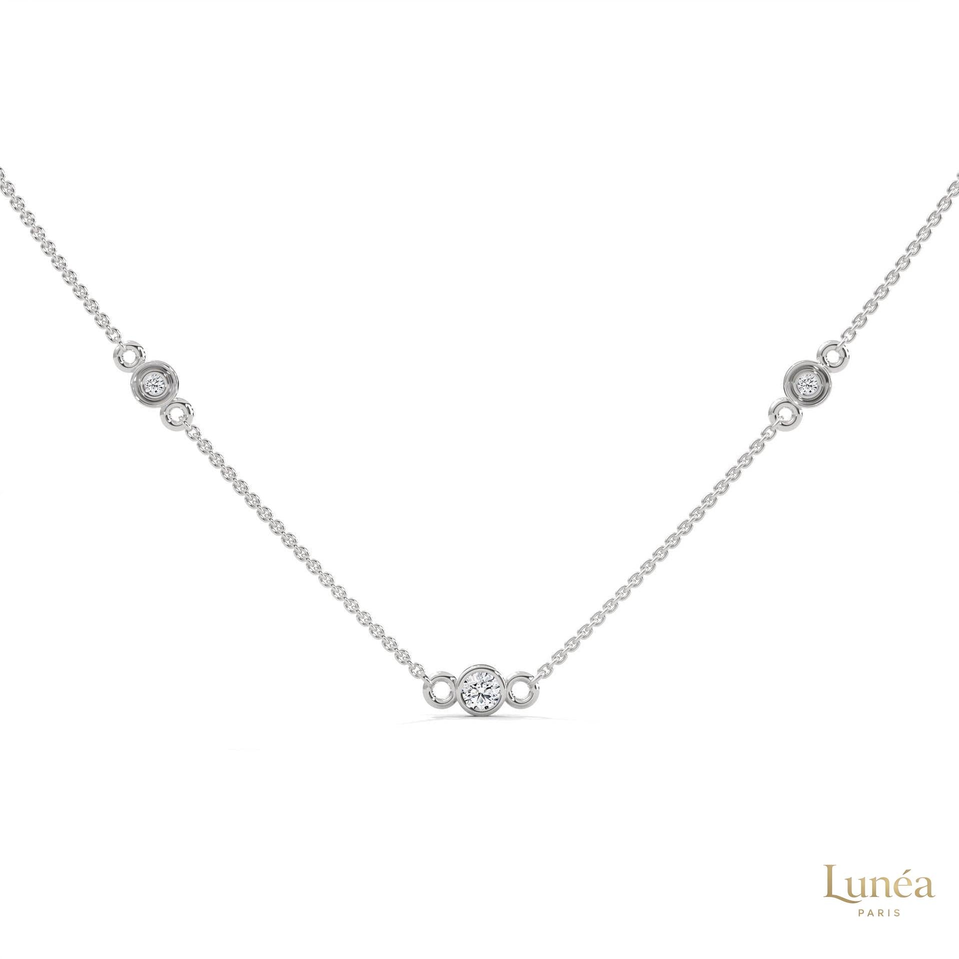 0.10 CT. Bezel Diamond Station Pendant