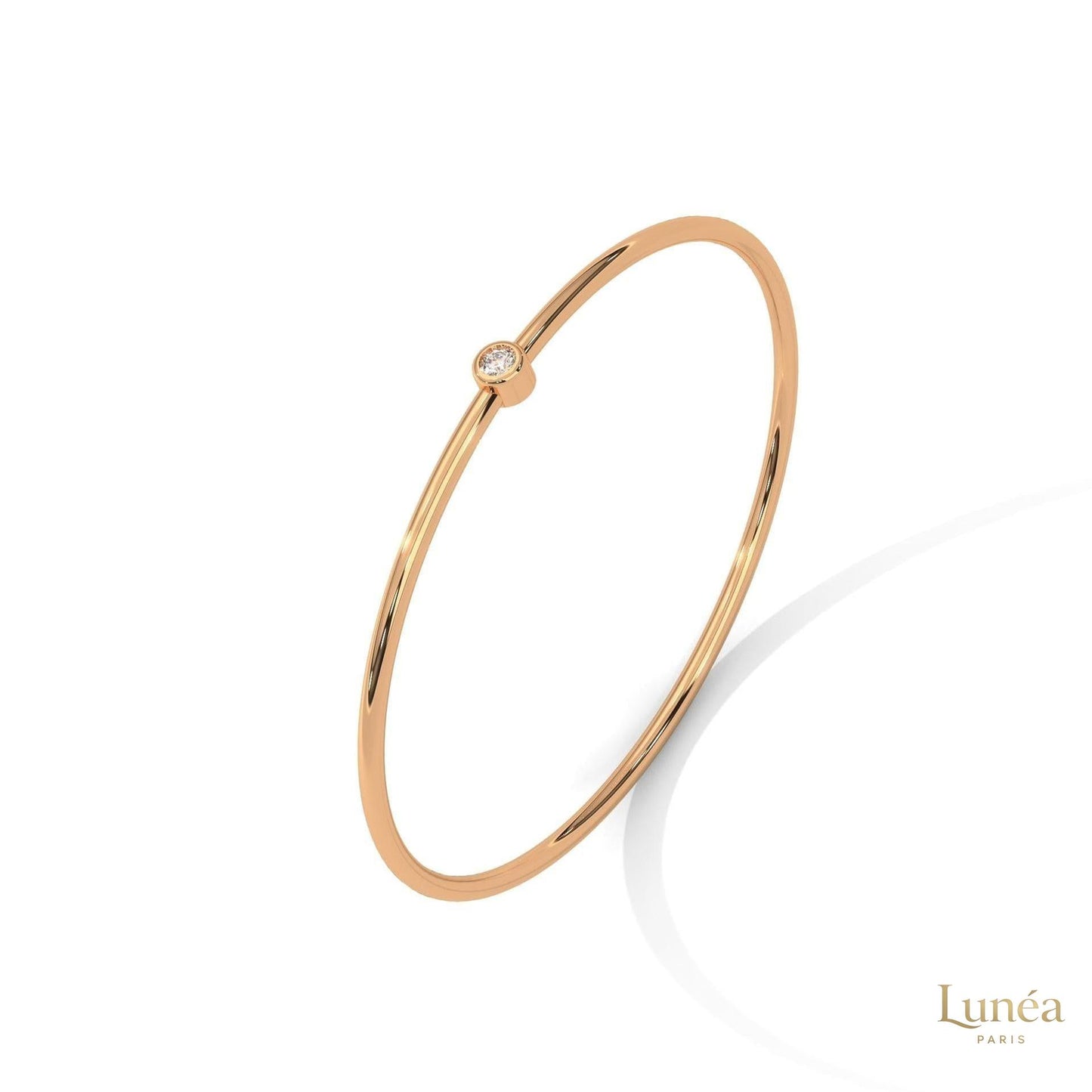 0.10 Ct. Bezel Set Lab Diamond Bangle Minimalist Luxe