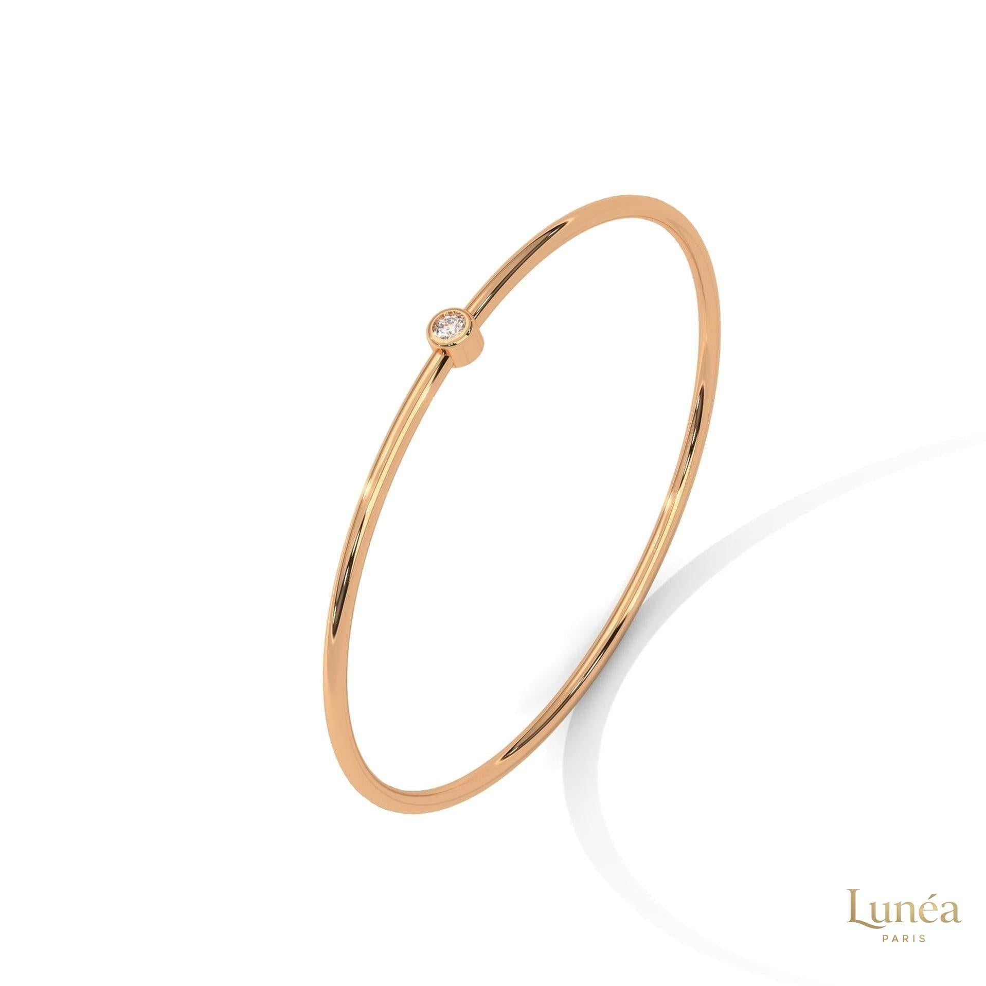 0.10 Ct. Bezel Set Lab Diamond Bangle Minimalist Luxe