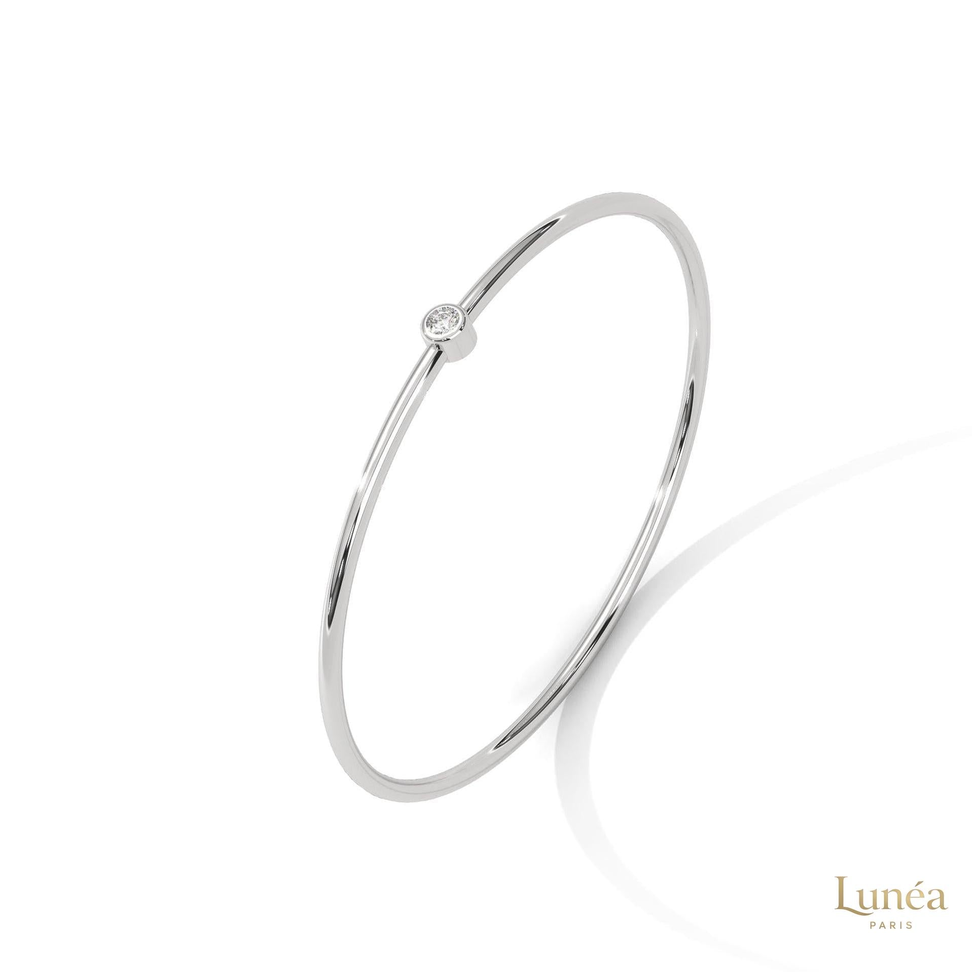 0.10 Ct. Bezel Set Lab Diamond Bangle Minimalist Luxe